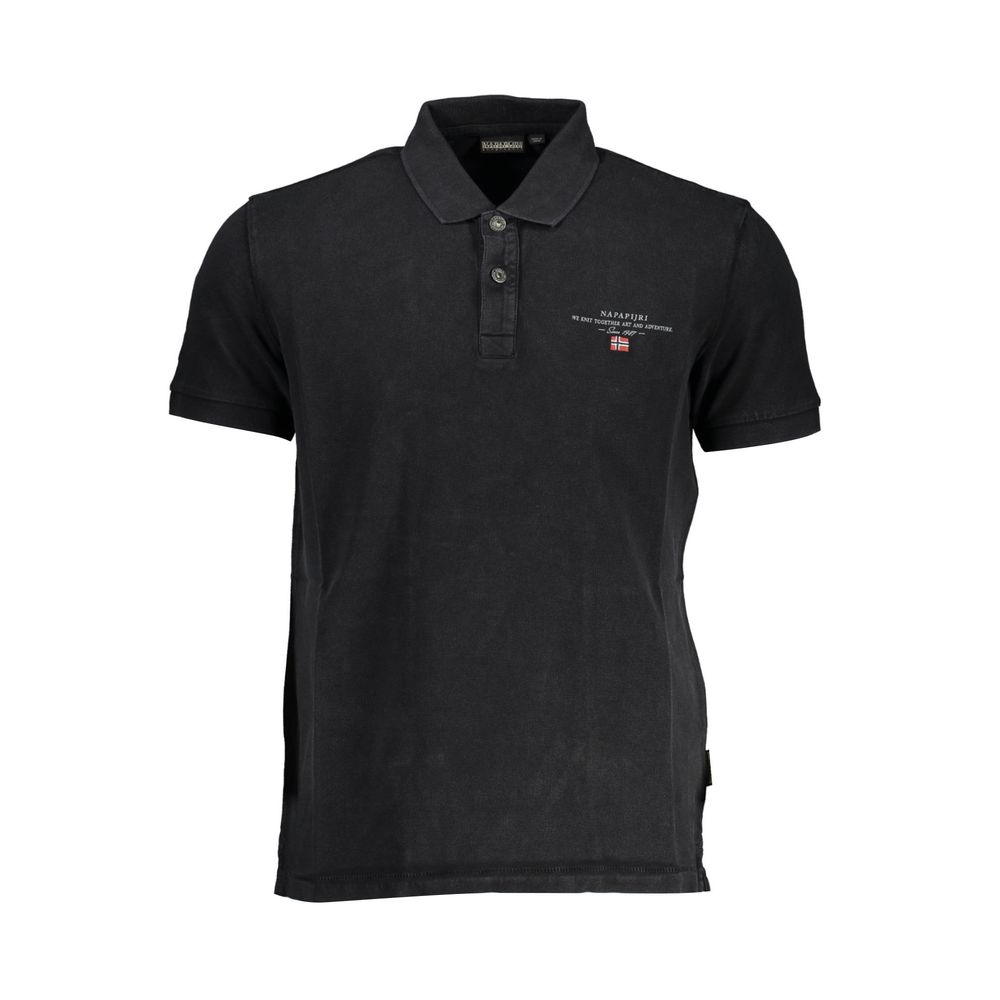 Napapijri Black Cotton Polo Shirt - Timeless Elegance