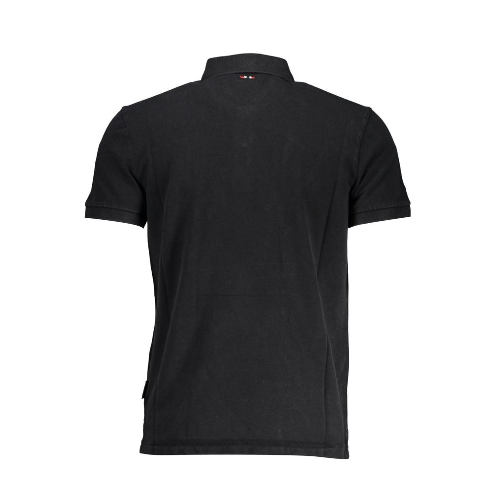 Napapijri Black Cotton Polo Shirt - Timeless Elegance