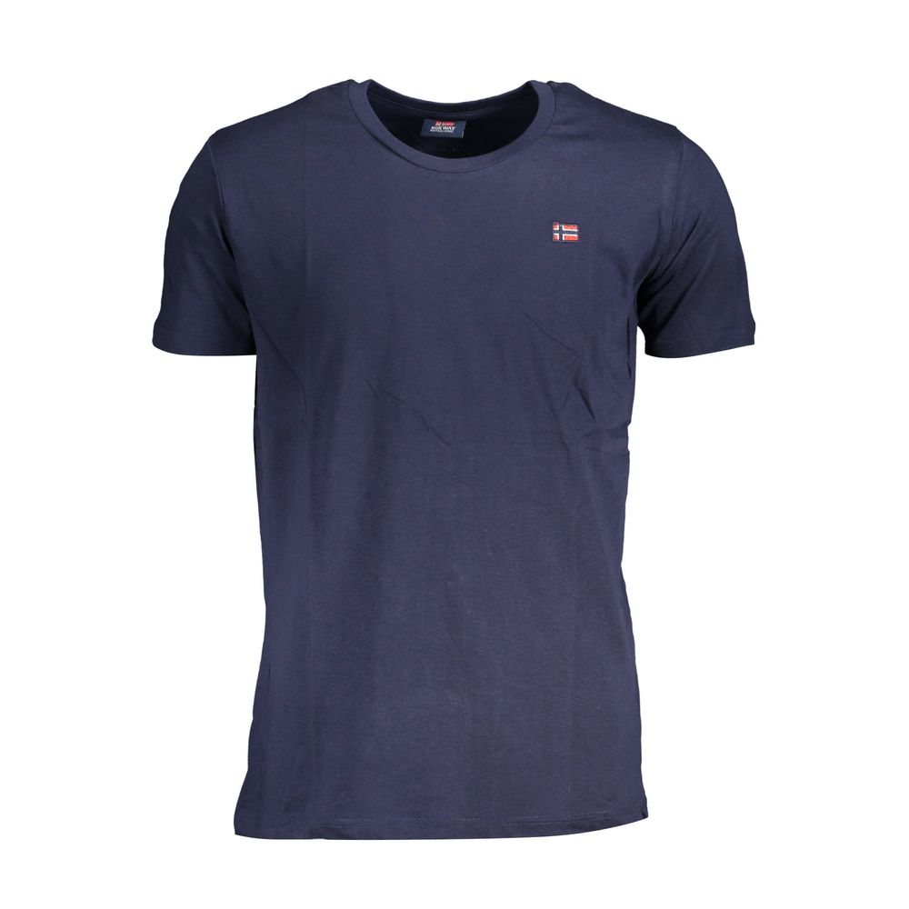 Norway 1963 Blue Cotton T-Shirt for Elevated Casual Elegance