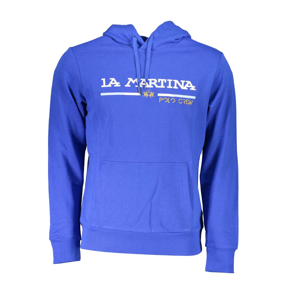 La Martina Blue Cotton Sweater for Elevated Casual Style