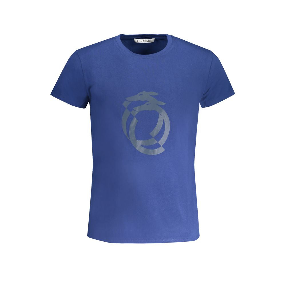 Trussardi Blue Cotton T-Shirt for Timeless Elegance