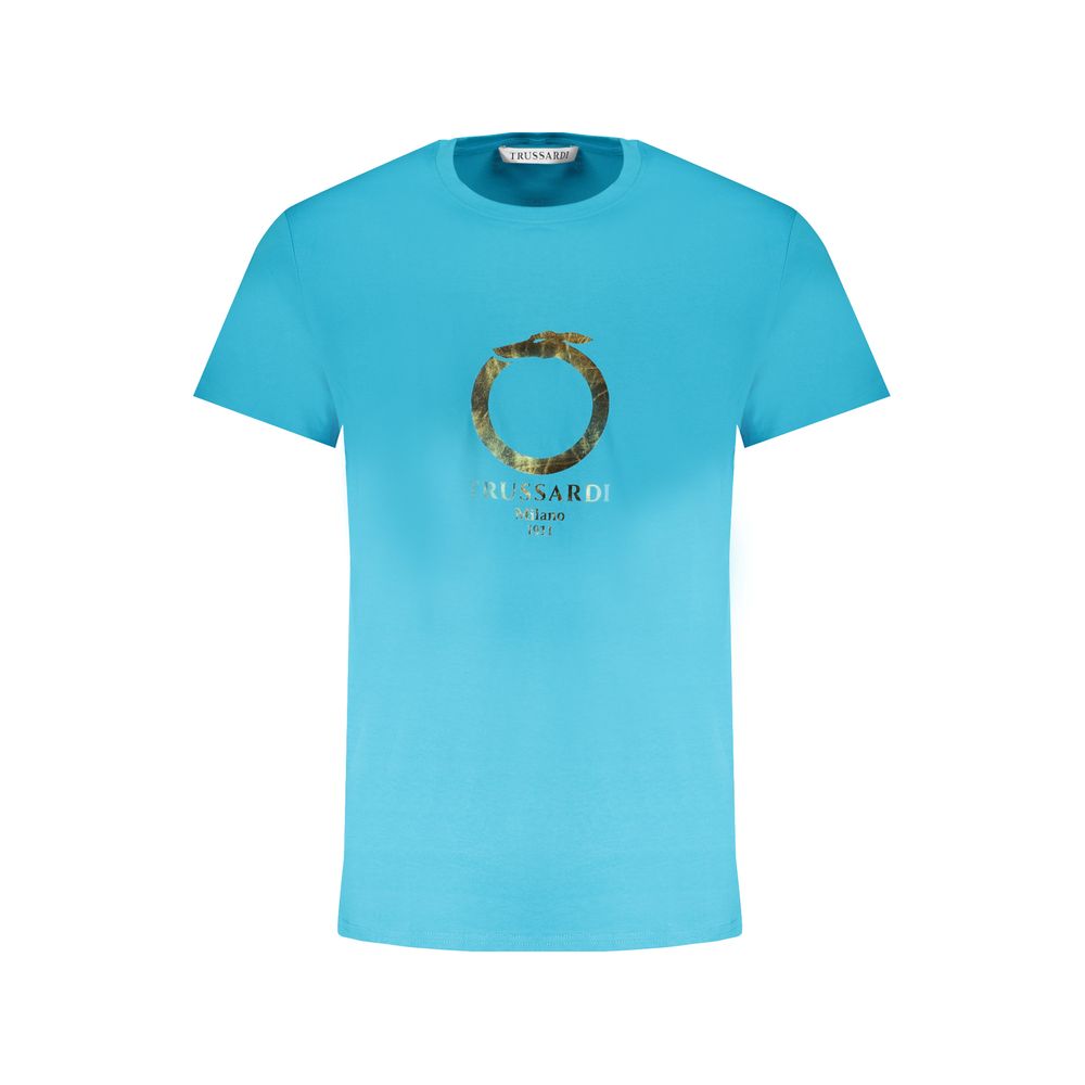 Trussardi Light Blue Cotton T-Shirt for Effortless Elegance