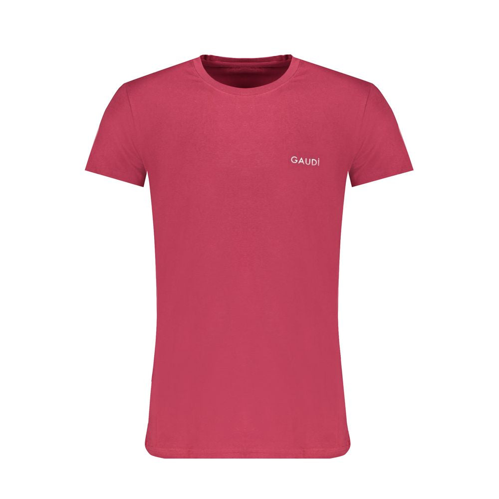 Gaudi Red Cotton T-Shirt for Effortless Sophistication