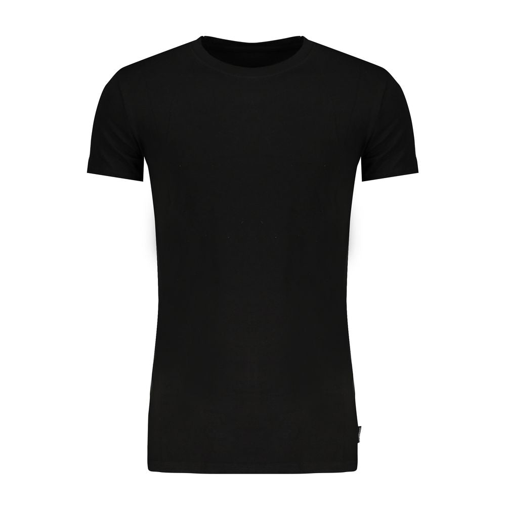 Gaudi Black Cotton T-Shirt for Timeless Sophistication