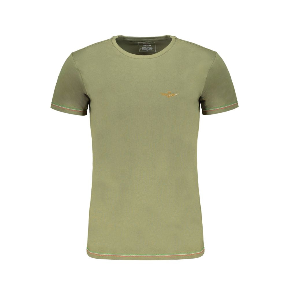 Aeronautica Militare Green Cotton T-Shirt for Elevated Style