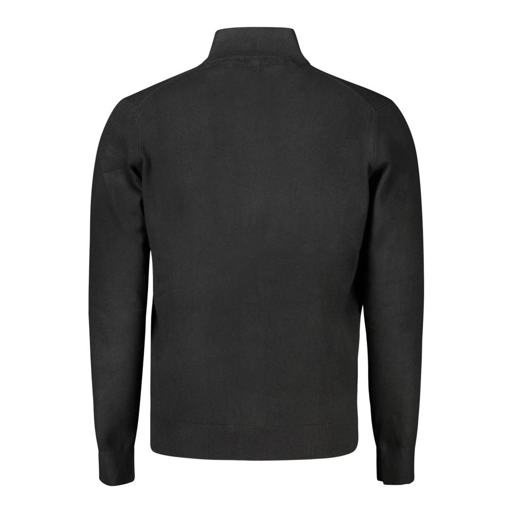 Norway 1963 Black Wool Cardigan with Artisanal Craftsmanship