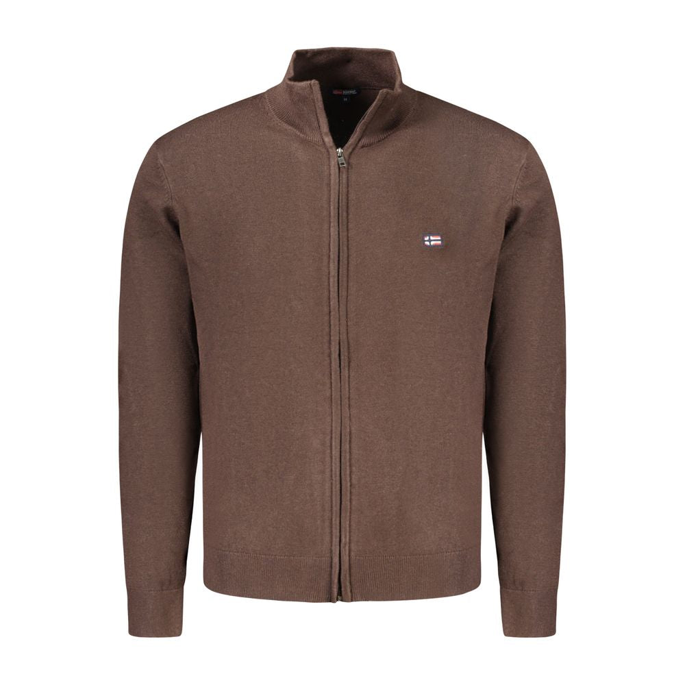 Norway 1963 Brown Wool Cardigan with Luxurious Detailing