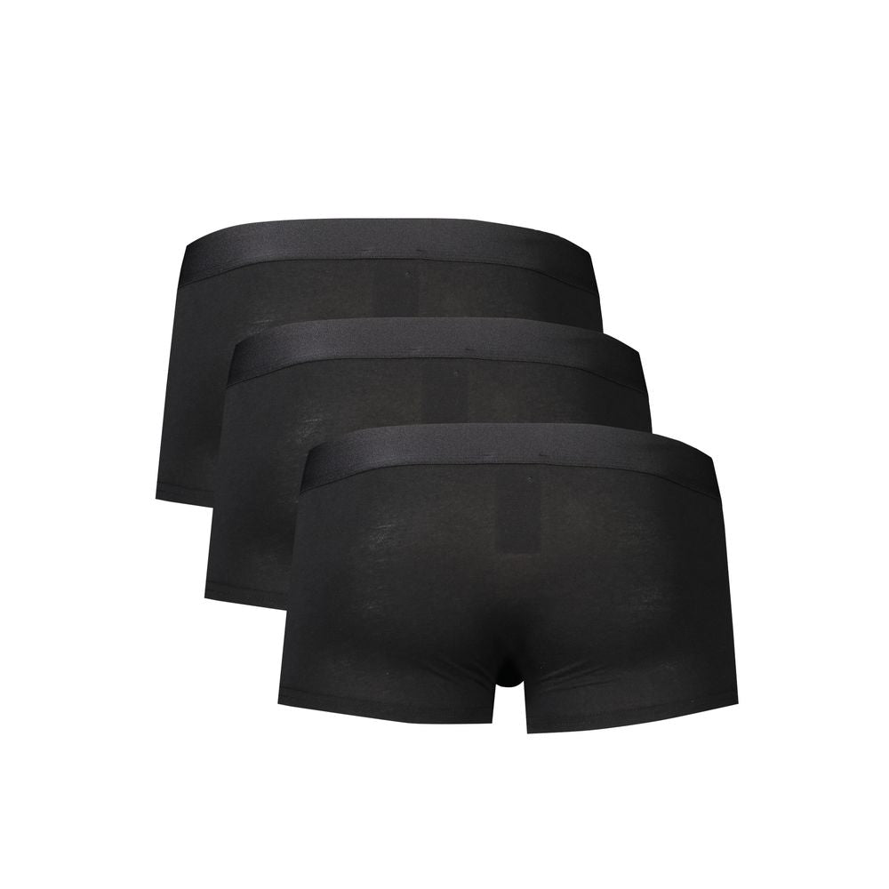 Bikkembergs Black Cotton Boxer Underwear with Bold Elastic Waistband