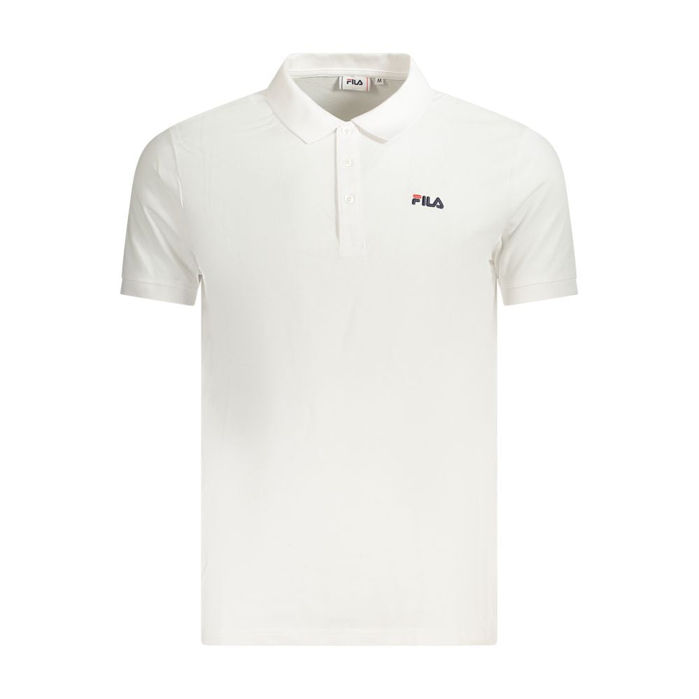 Fila White Cotton Polo Shirt for Elevated Casual Style