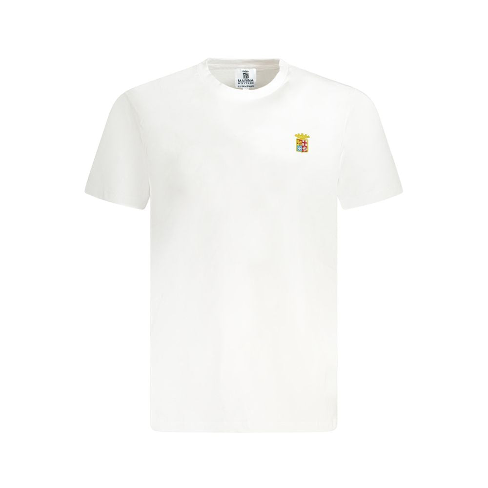Marina Militare White Cotton T-Shirt for Effortless Elegance