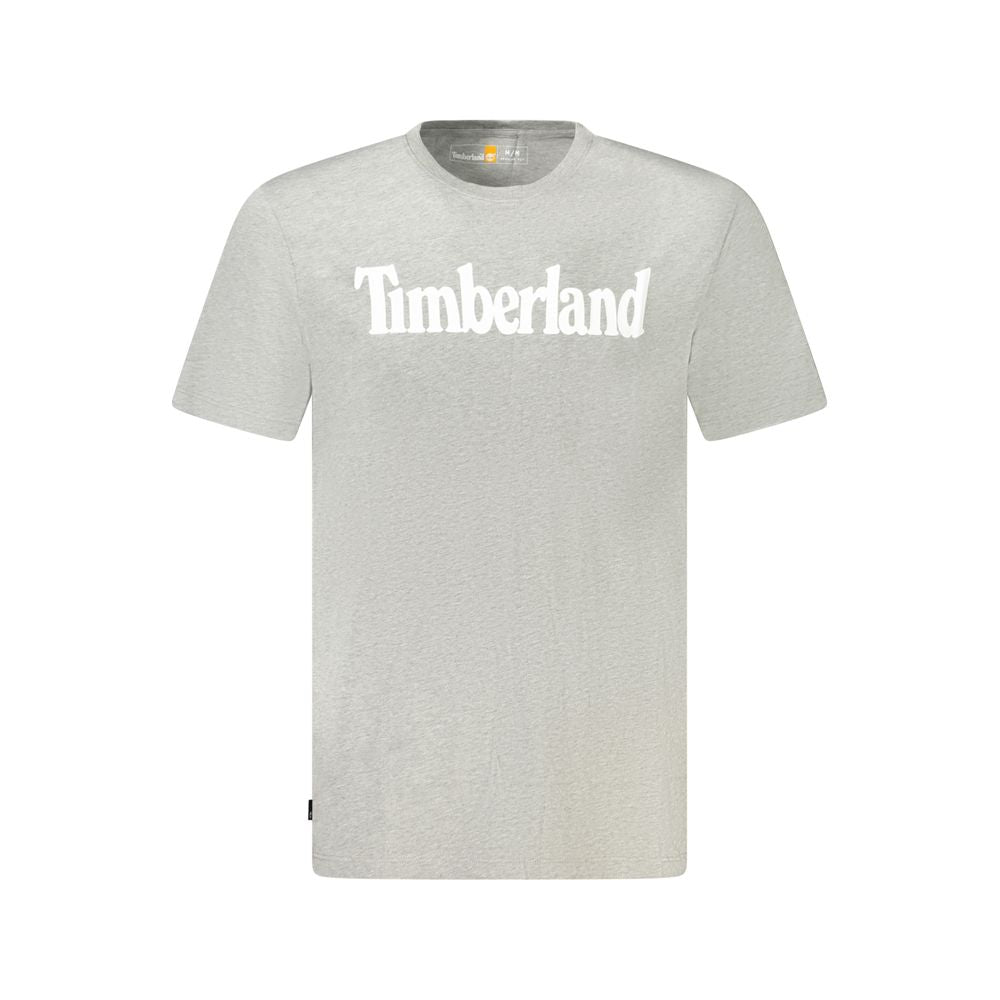 Timberland Gray Cotton T-Shirt for Elevated Casual Style