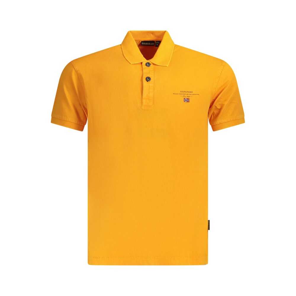 Napapijri Orange Cotton Polo Shirt for Elevated Style