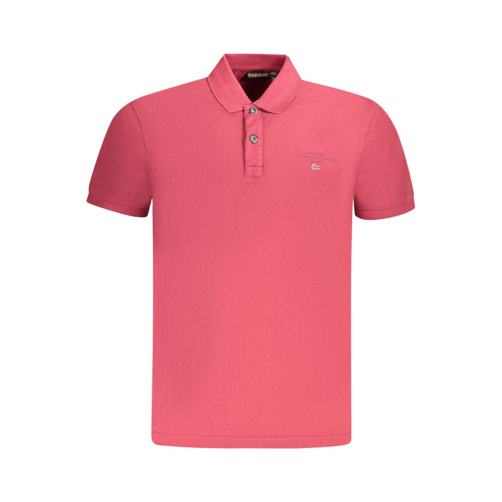 Napapijri Red Cotton Polo Shirt - Effortless Luxury Essential