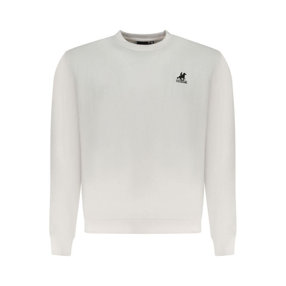 U.S. Grand Polo White Cotton Sweater for Refined Style