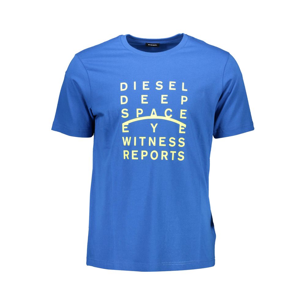 Diesel Blue Cotton T-Shirt for Effortless Luxury Style