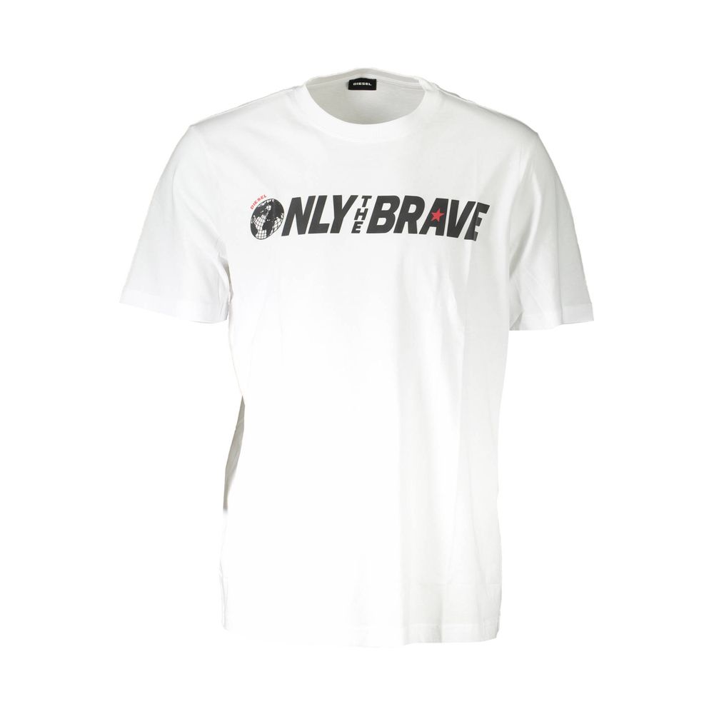 Diesel White Cotton T-Shirt for Effortless Luxury Style