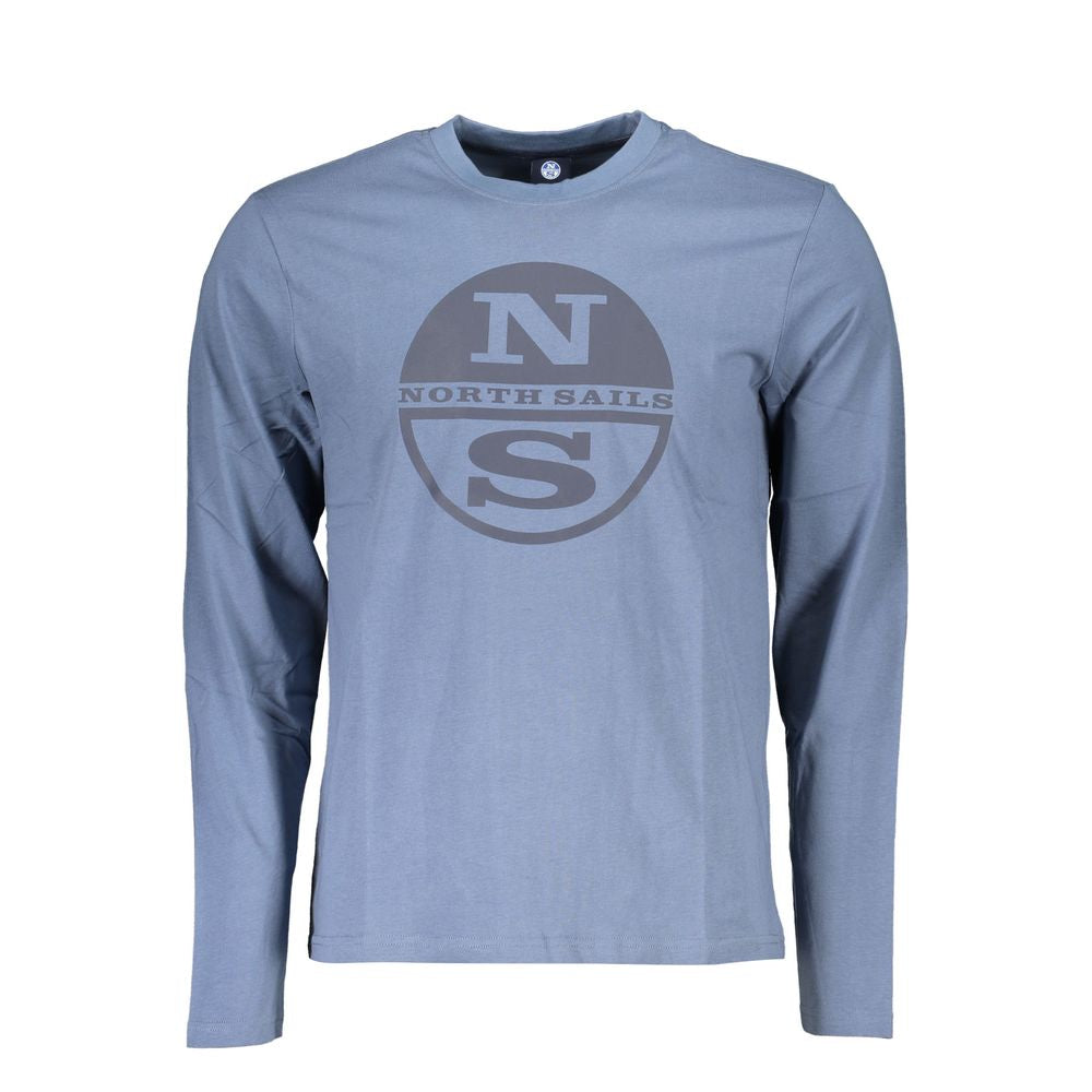 North Sails Blue Cotton Long Sleeve T-Shirt for Elevated Wardrobe