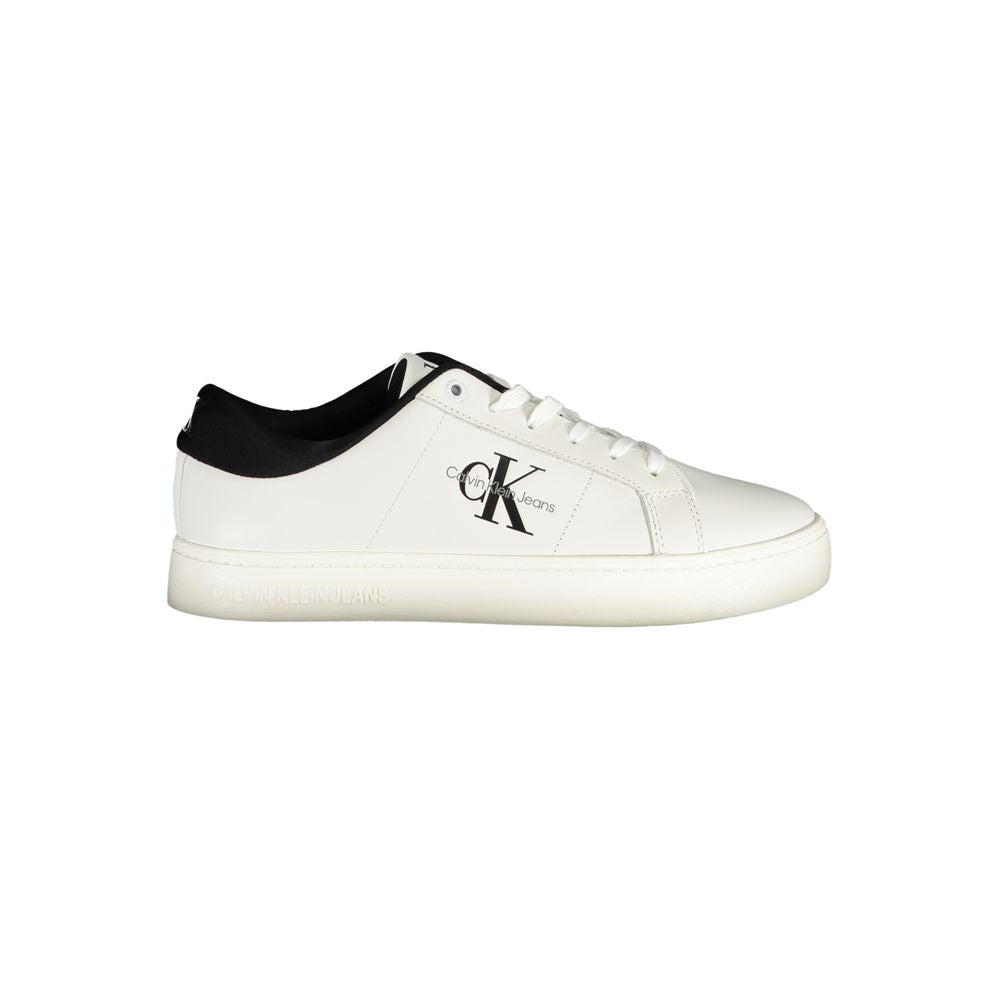 Calvin Klein White Leather Sneaker with Iconic Branding