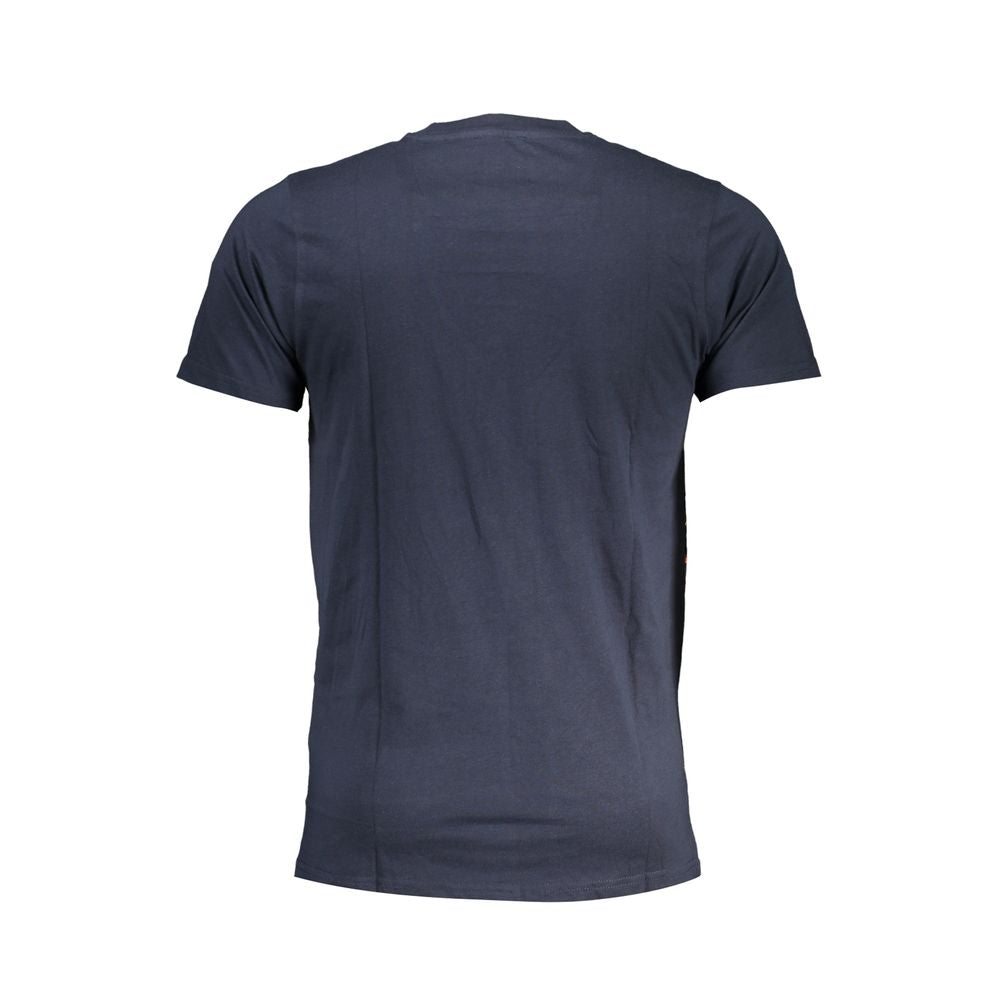 Cavalli Class Blue Cotton T-Shirt for Luxurious Elegance
