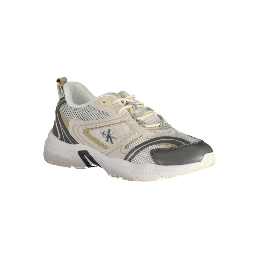 Calvin Klein Beige Leather Sneaker - Effortless Luxury Redefined