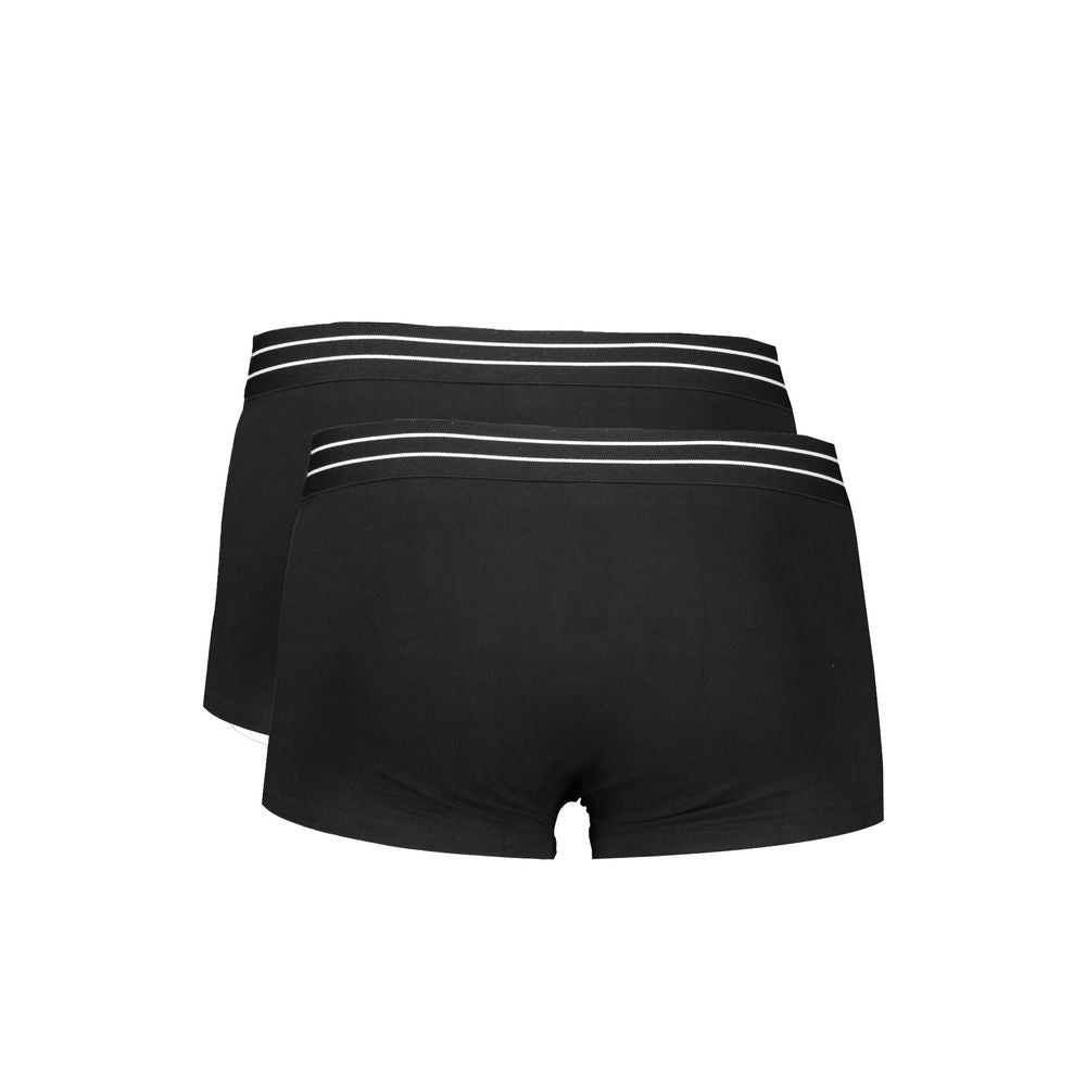 Cavalli Class Black Cotton Boxer for Elevated Comfort
