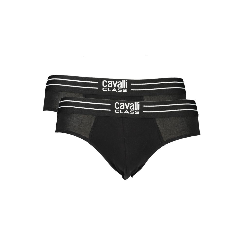 Cavalli Class Black Cotton Underwear for Refined Comfort