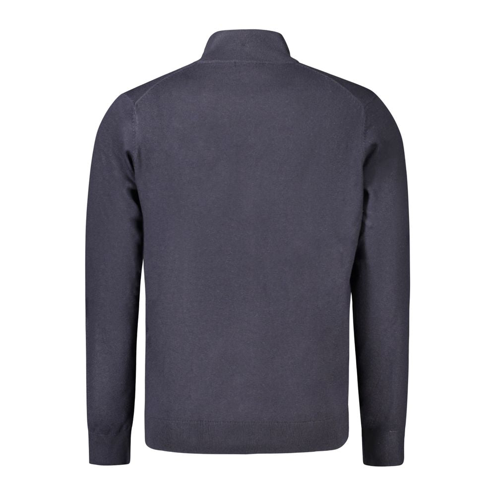 Norway 1963 Blue Knit Sweater with Elegant Embroidery