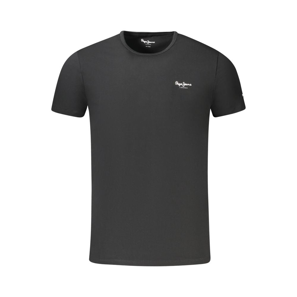 Pepe Jeans Black Cotton T-Shirt for Elevated Style