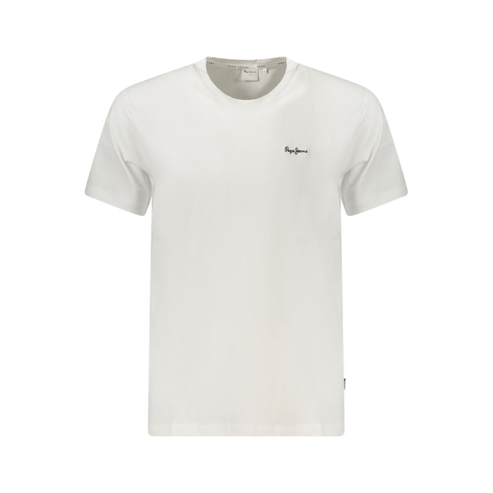 Pepe Jeans White Cotton T-Shirt for Effortless Elegance