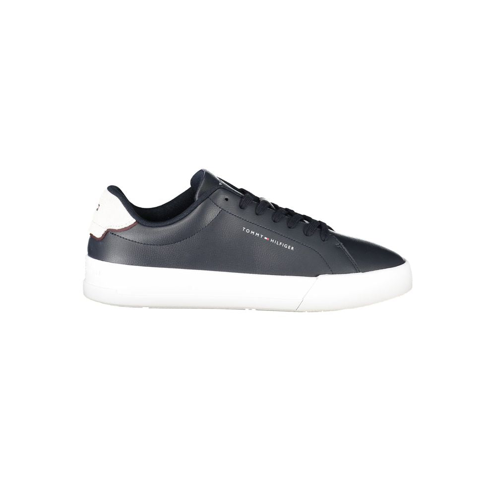 Tommy Hilfiger Blue Leather Sneaker for Refined Style