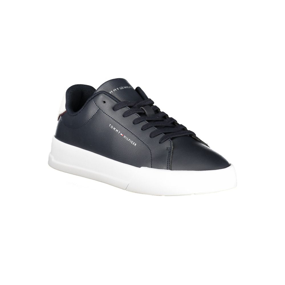 Tommy Hilfiger Blue Leather Sneaker for Refined Style