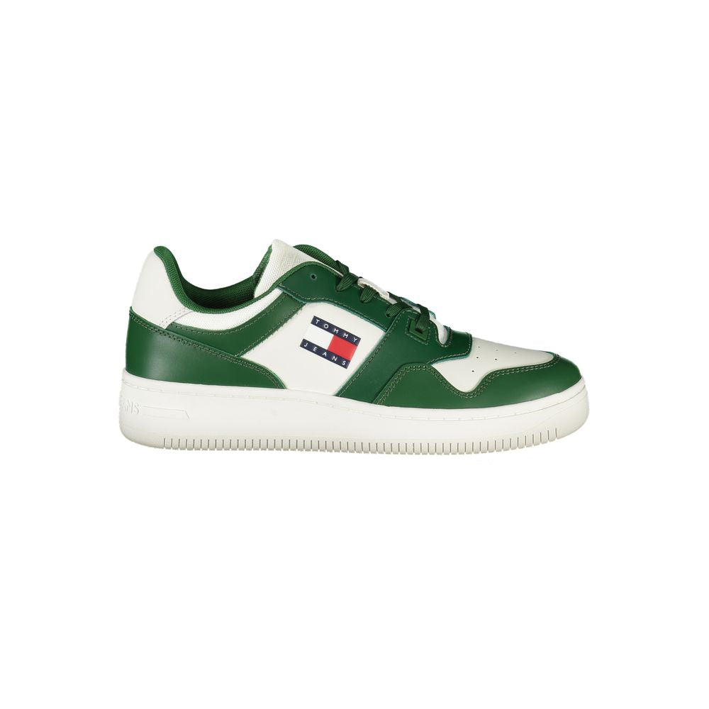 Tommy Hilfiger Green Leather Sneaker for Elevated Style
