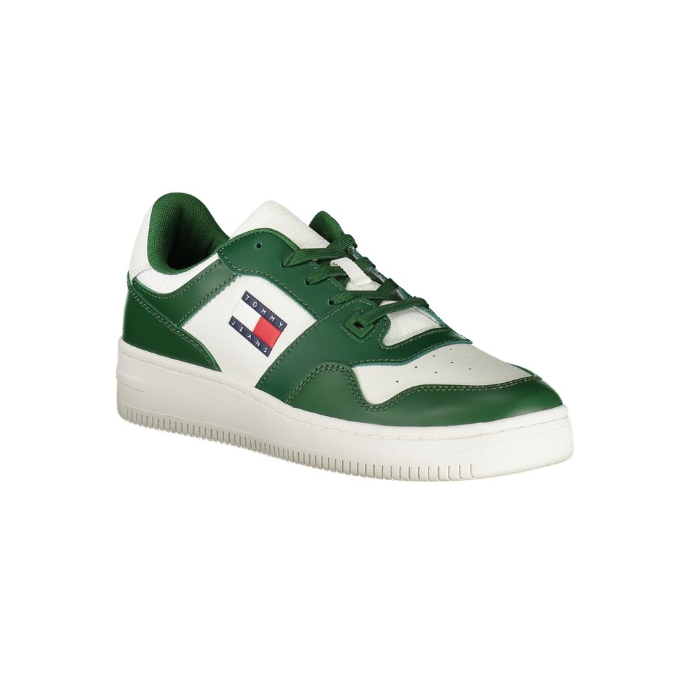 Tommy Hilfiger Green Leather Sneaker for Elevated Style