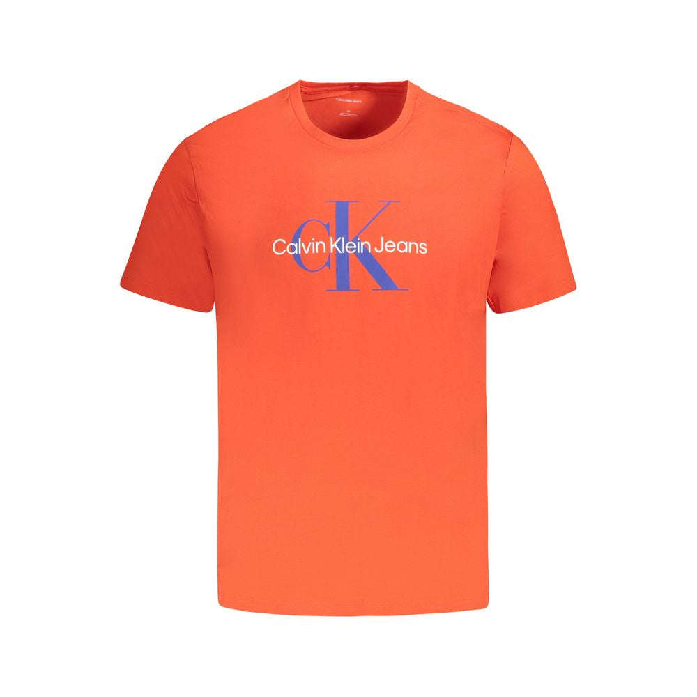 Calvin Klein Red Cotton T-Shirt for Effortless Elegance