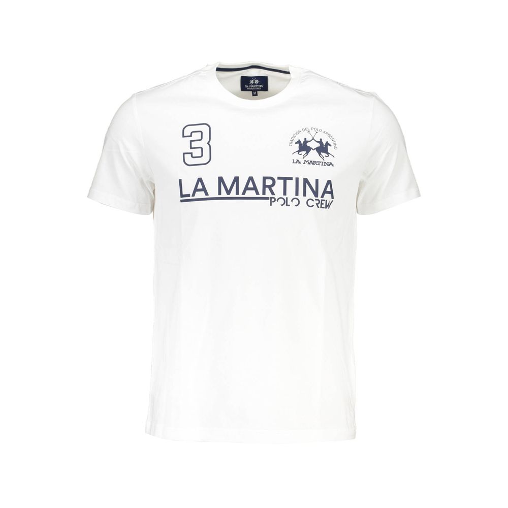 La Martina White Cotton T-Shirt for Elevated Style