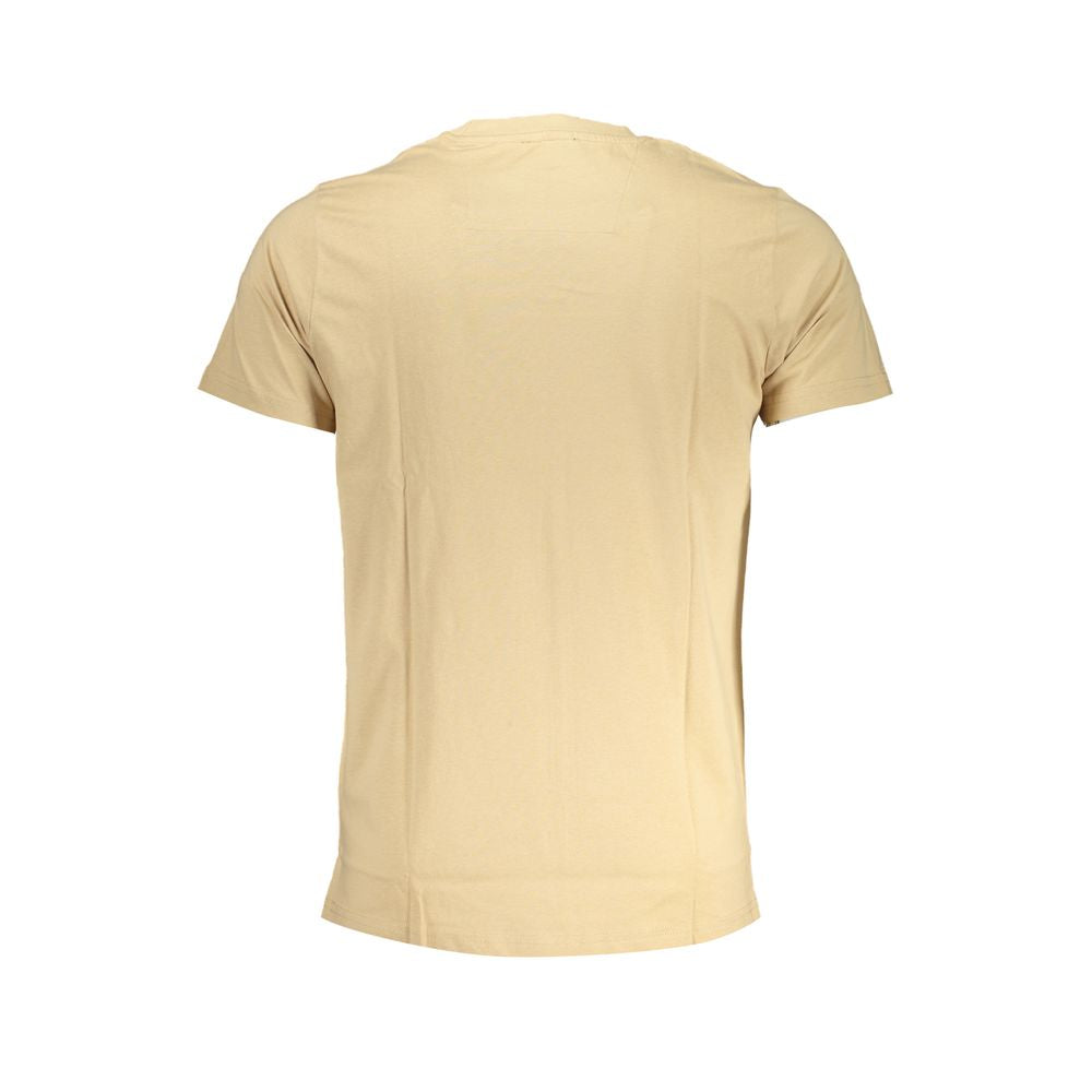Cavalli Class Beige Cotton T-Shirt for Effortless Elegance