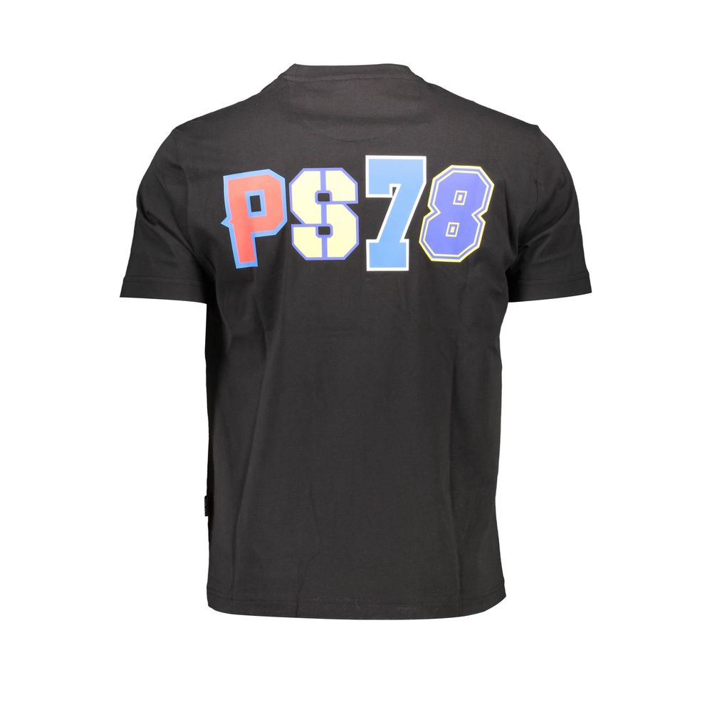 Plein Sport Black Cotton T-Shirt with Bold Prints