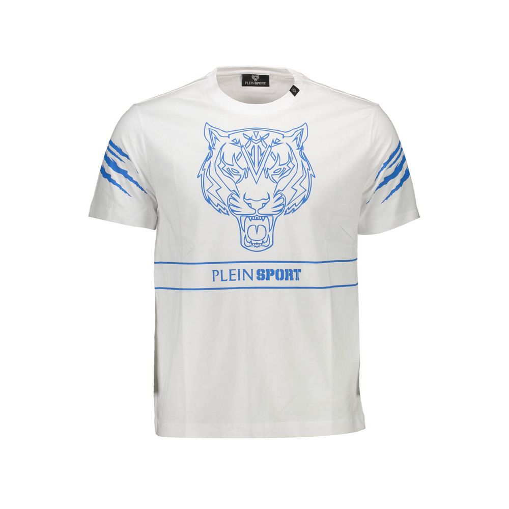 Plein Sport White Cotton T-Shirt for Elevated Style