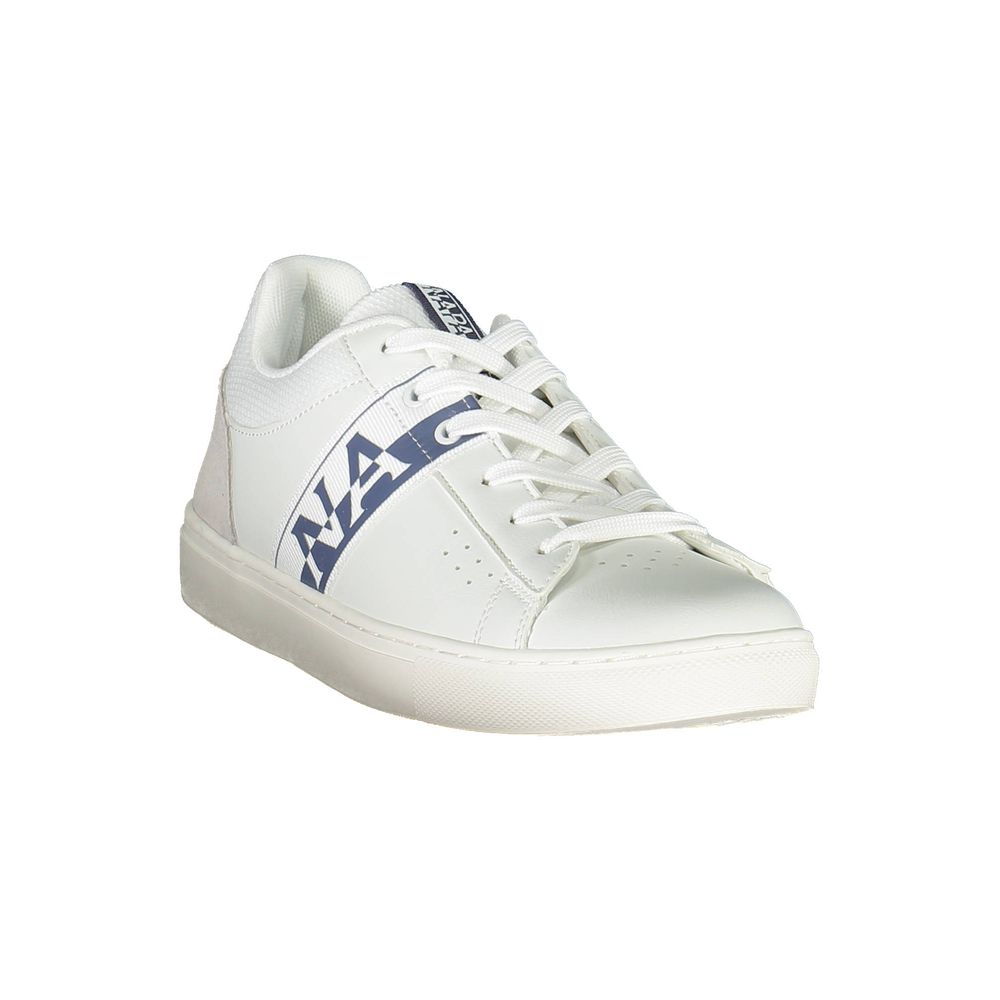 Napapijri White Leather Sneaker with Iconic Detailing
