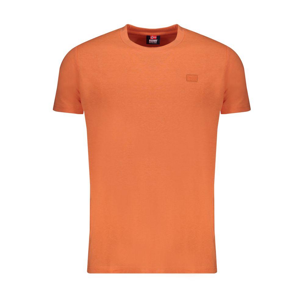 Norway 1963 Orange Cotton T-Shirt with Elegant Embroidery