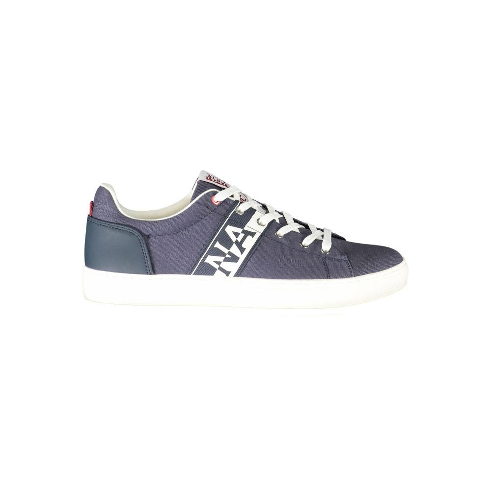 Napapijri Blue Leather Sneaker with Distinctive Contrast Details