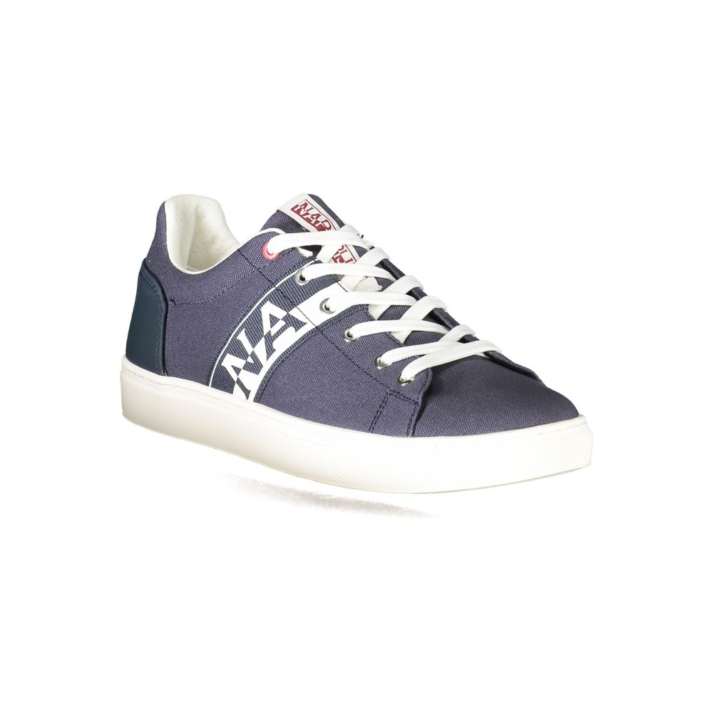 Napapijri Blue Leather Sneaker with Distinctive Contrast Details