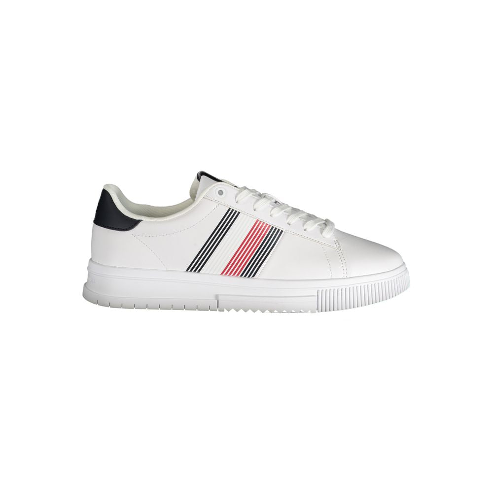 Tommy Hilfiger White Leather Sneaker with Elegant Contrast Details