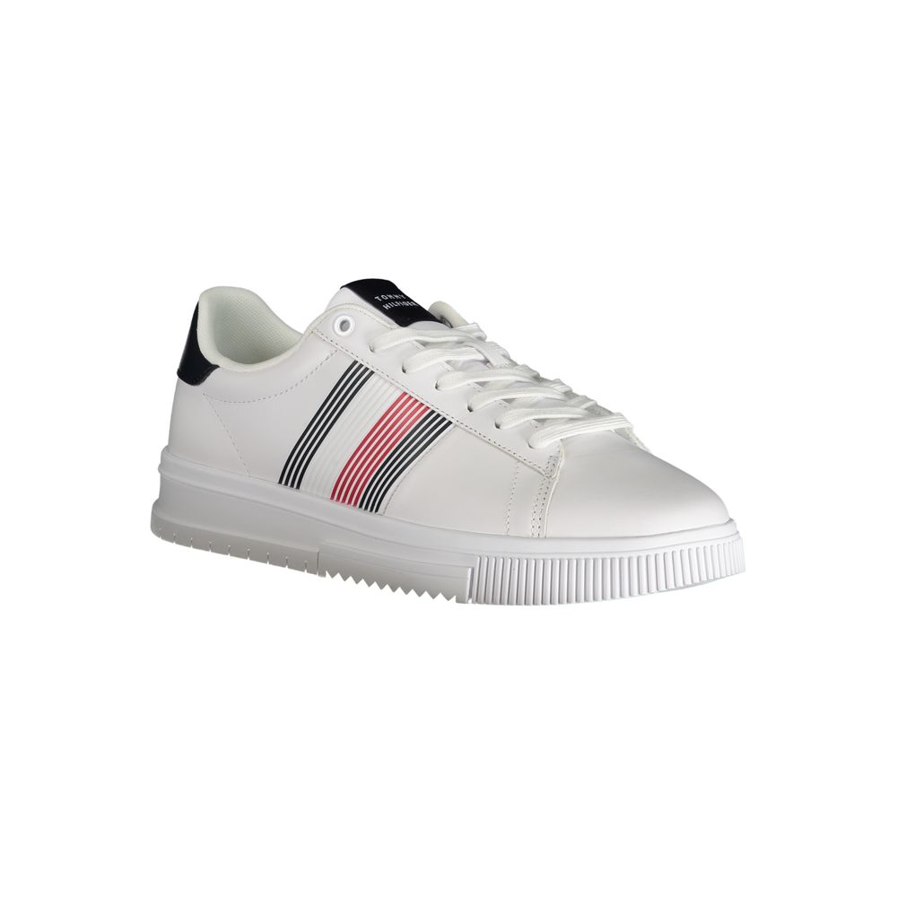 Tommy Hilfiger White Leather Sneaker with Elegant Contrast Details