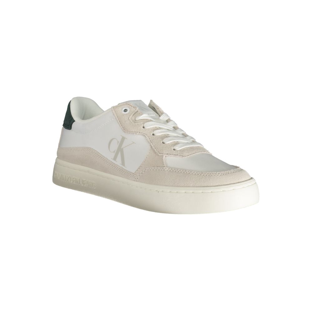 Calvin Klein White Leather Sneaker with Iconic Design