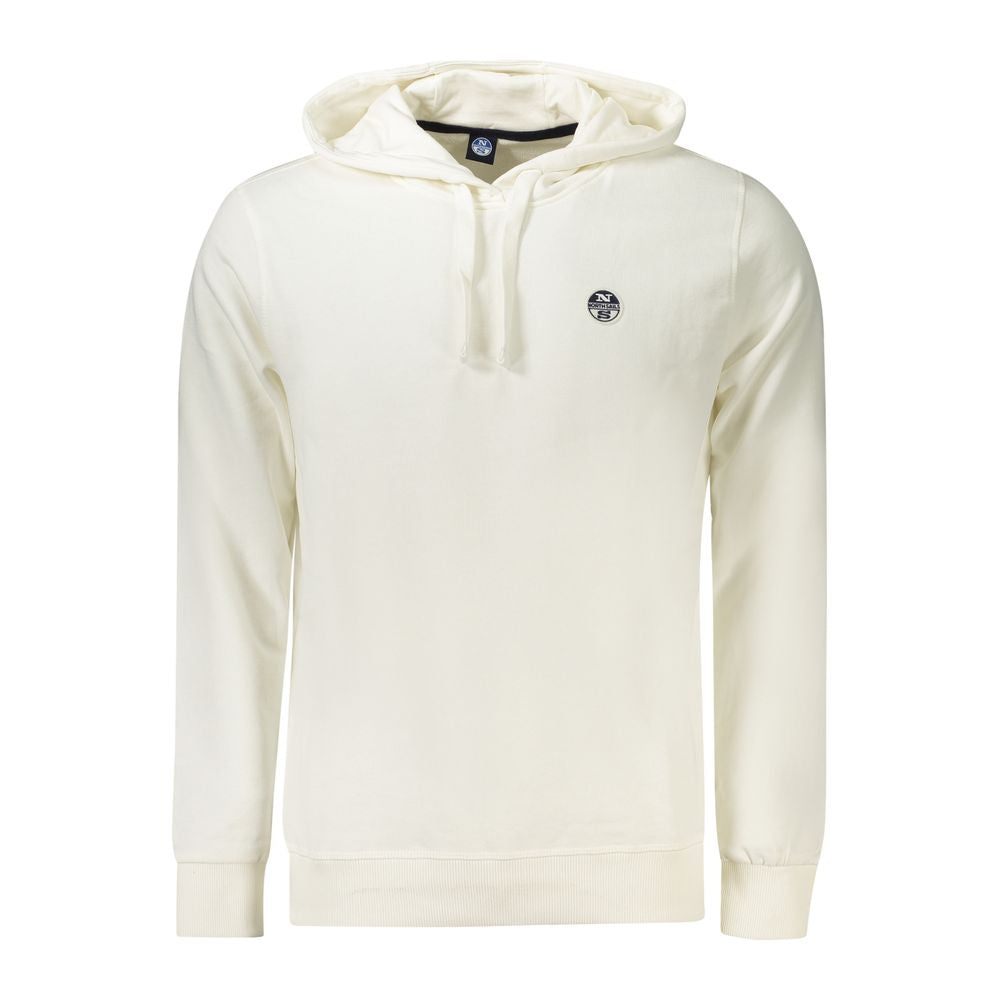 North Sails White Cotton Hooded Sweater for Sophisticated Style