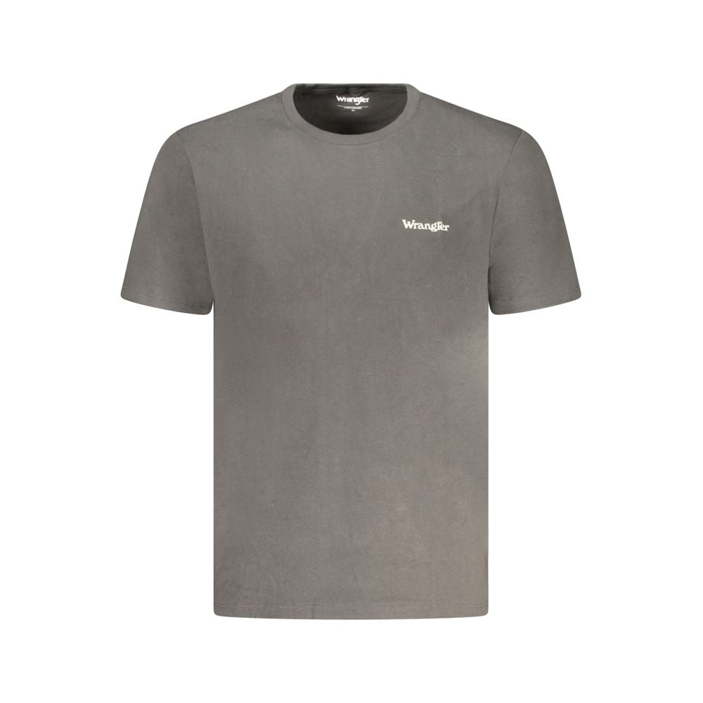Wrangler Black Cotton T-Shirt with Subtle Logo Detail