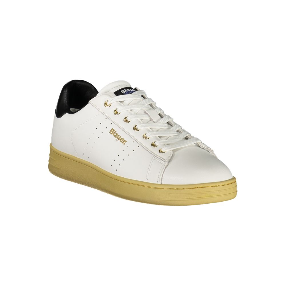 Blauer White Leather Sneaker for Urban Sophistication