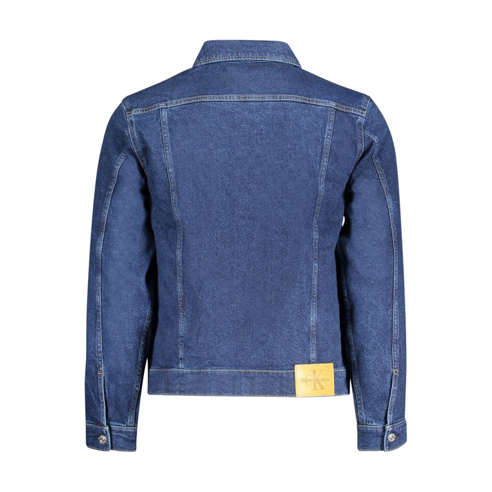 Calvin Klein Blue Cotton Jacket for Elevated Style