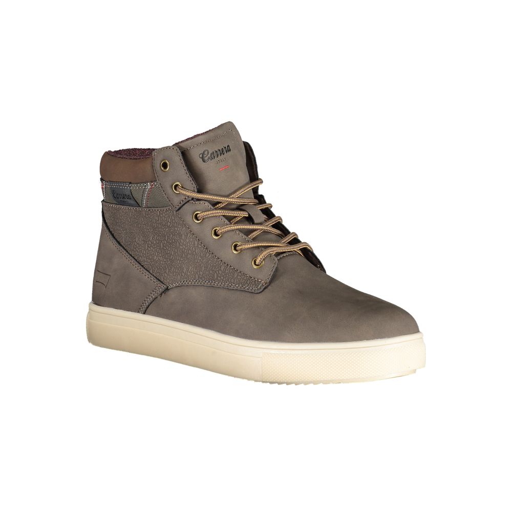Carrera Brown Leather Lace-up Boots with Contrast Details